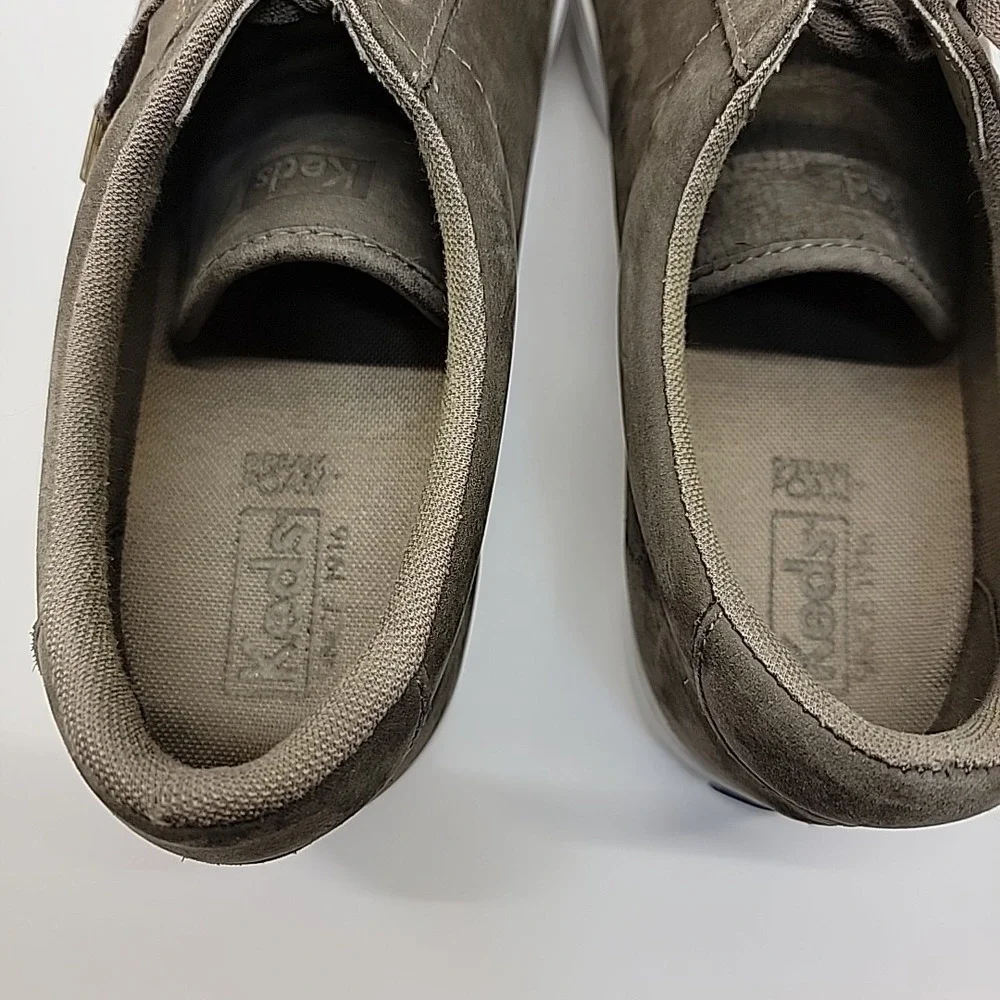 KEDS Rise Metro Women Sz 9 US EU 40 Taupe Nubuck Leather Platform Shoes Sneakers